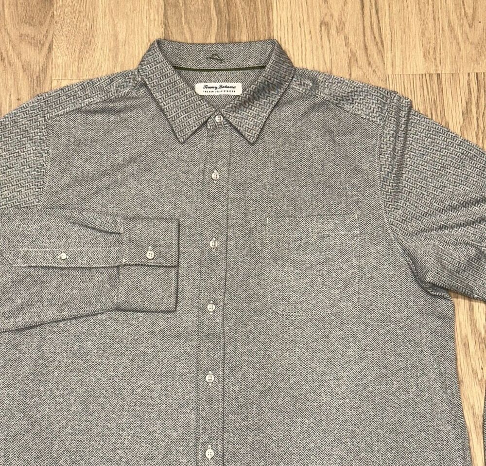 Tommy Bahama San Lucio Stretch Long Sleeve Geometric Shirt Mens XL